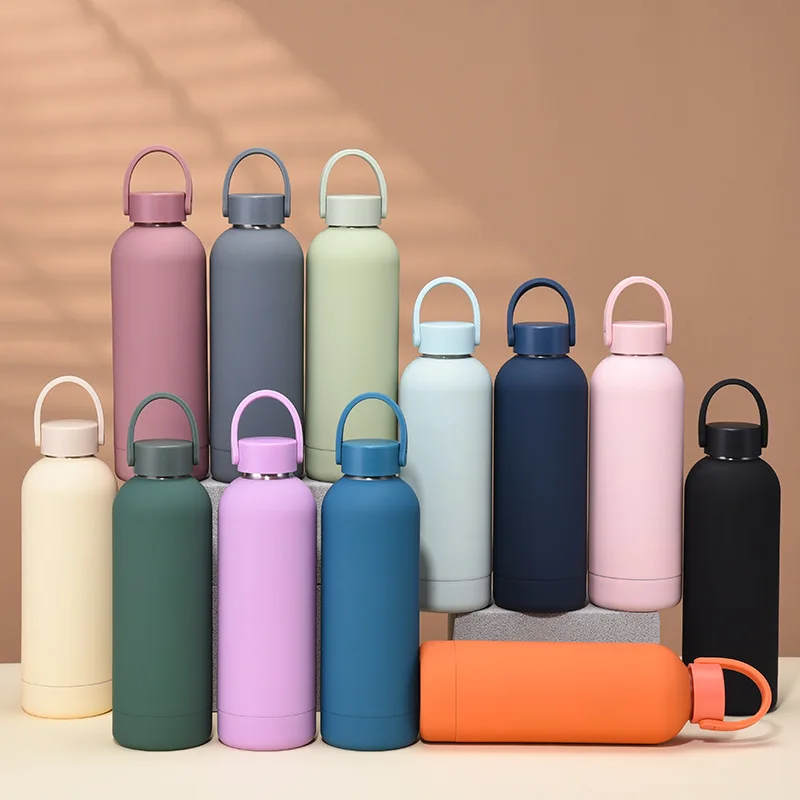 Outdoor Rubber Coated Matte Termos Water Bottle Keep Water Warm and Cold 12-24hours