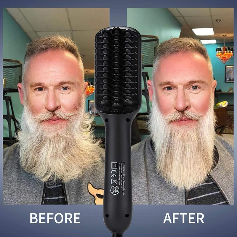Beard Straightener for Men Ionic Heated Comb Hair Beard Straightening Brush