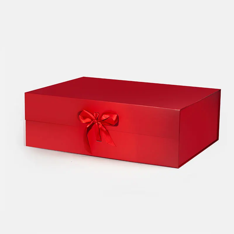Wholesale Customized Extra Large Oversize Red Magnetic Gift Boxes Packaging with Ribbon