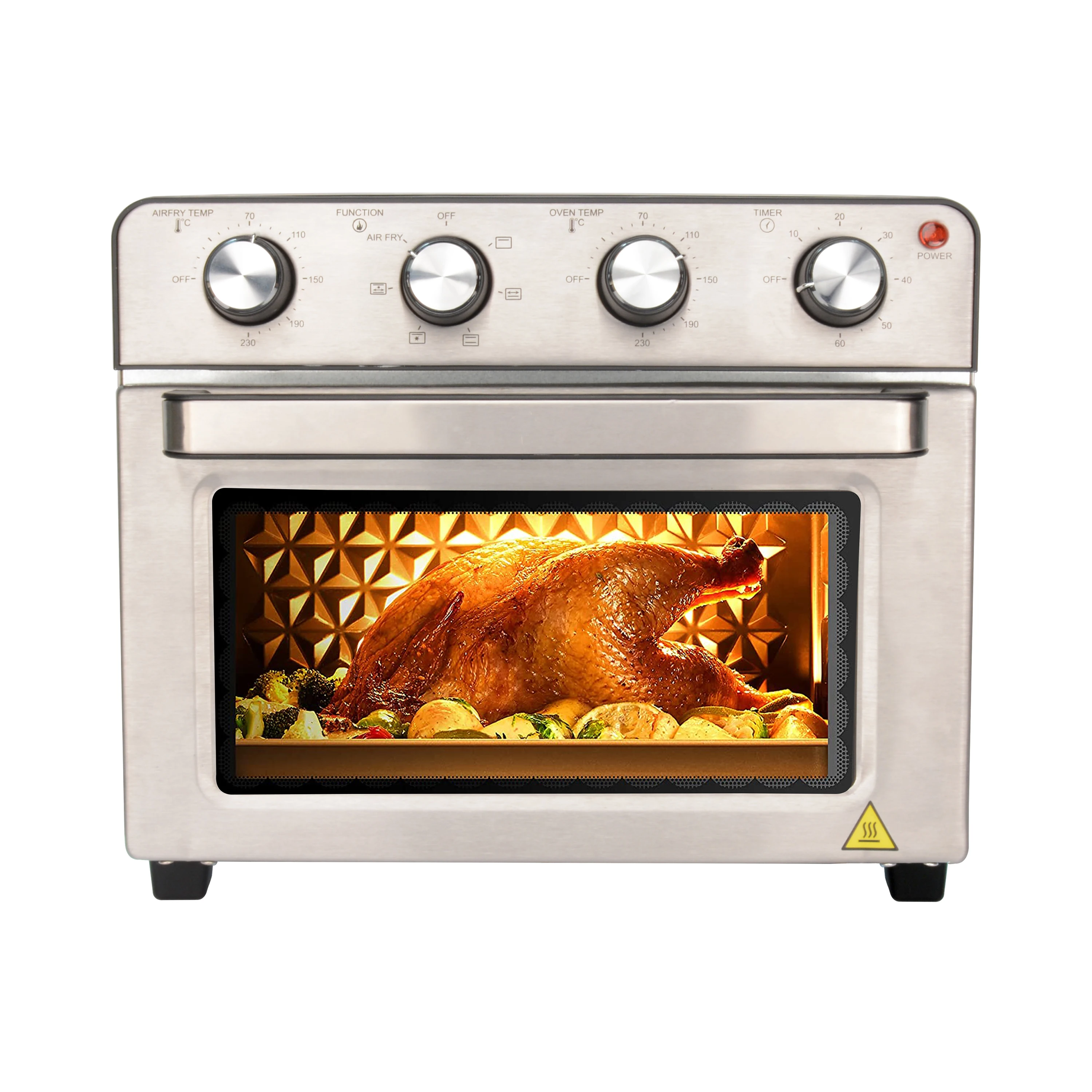 10-in-1 Air Fryer Ultra Large Capacity Toaster Convection Oven, 23L Electric CB Stainless Steel Square PFA 3 Years Keep Warm 220