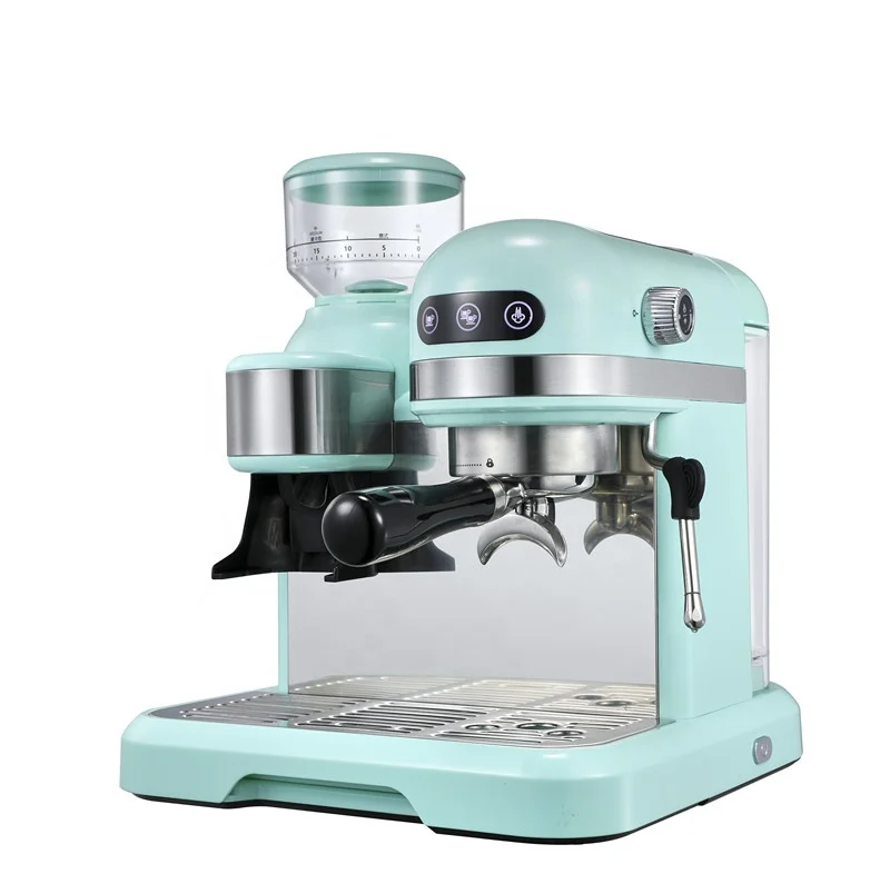 All in One Espresso Machine and Latte Maker for Home Barista, with Built-In Coffee Bean Grinder