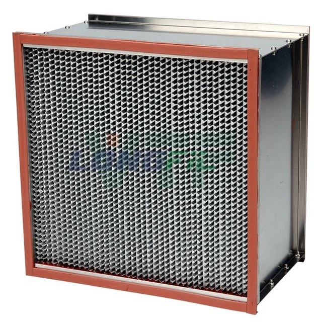 LONGFIL Box Type Deep Pleat HEPA Filter H13 H14 SUS304 Frame Aluminum Separator High Temperature HEPA Filter Air Filters