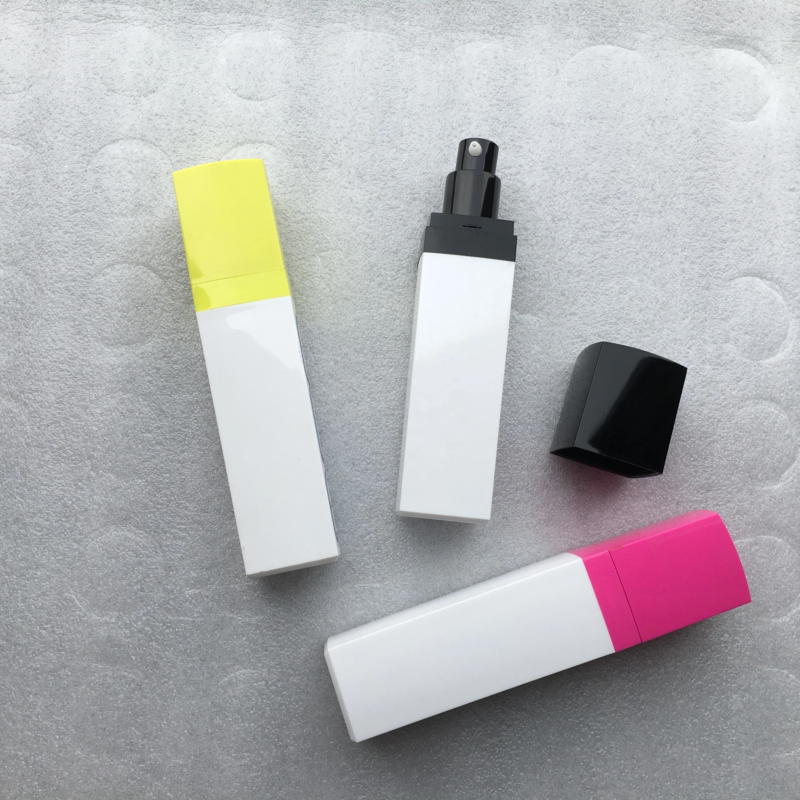 cosmetic packaging square acrylic pump spray lotion bottle and cream jar double wall plastic set