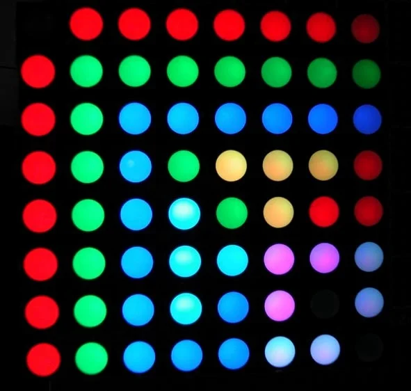 
5mm Round Dot RGB LED Matrix Panel Display 8x8 