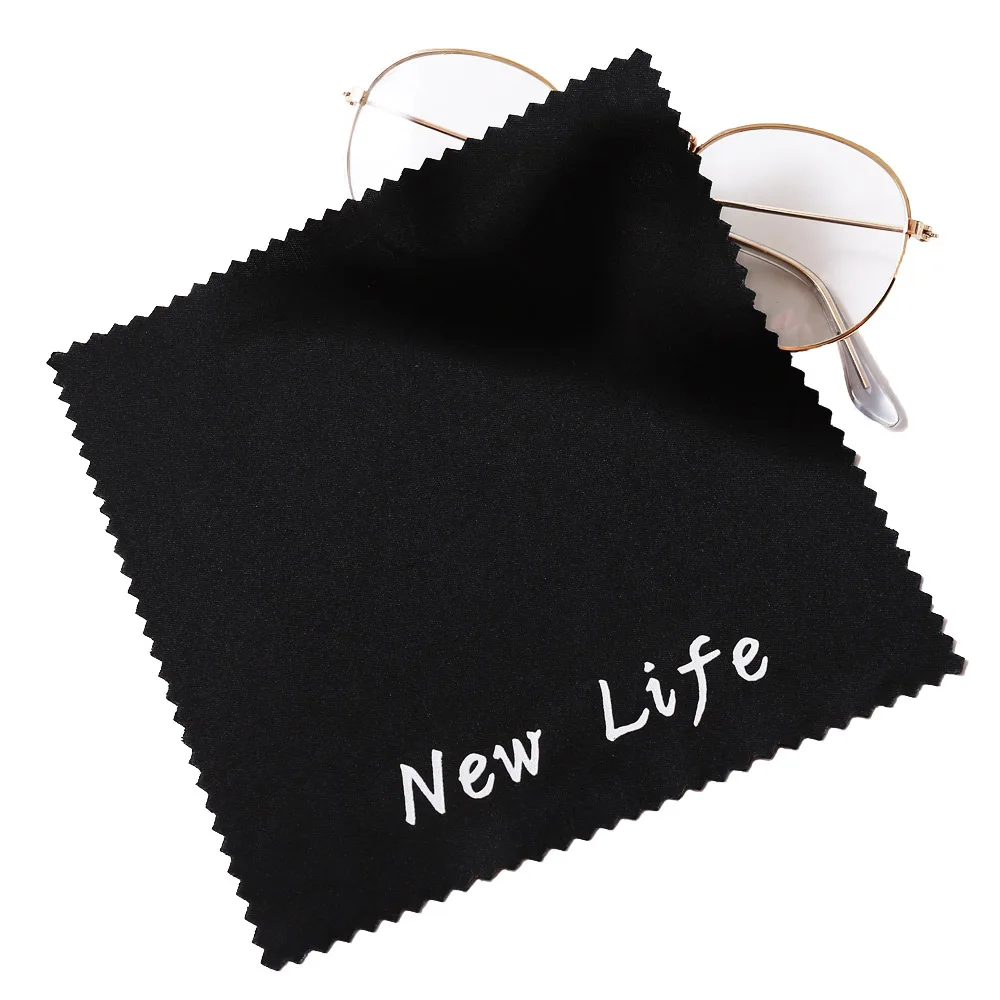 Custom Silk Screen Printed Zigzag Cut Microfiber Lens Cleaning Cloth Jewelry Glasses Watch Sunglasses Cleaning Cloth