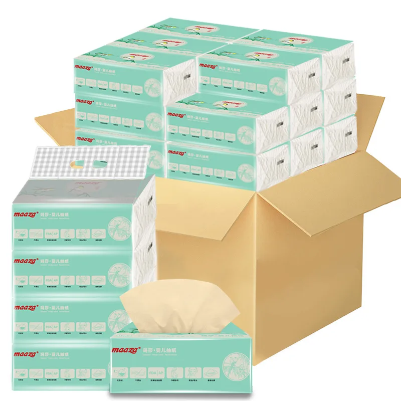 Biodegradable 3 Ply 100% Natural Multi-purpose Bamboo Paper Extraction Unscented Dry Soft Durable Bamboo Facial Tissues