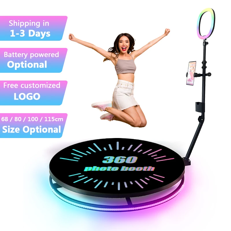 Unique Design 360 Photo Booth Machine Automatic Floor Camera 360 Degree Video Photobooth Machine For Proposal Scene