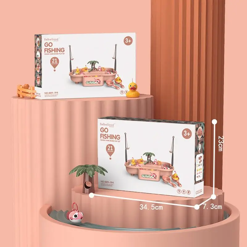 High Quality Light Music Water Toys Baby Electric Water Cycle Rotating Fishing Pool Toy Set