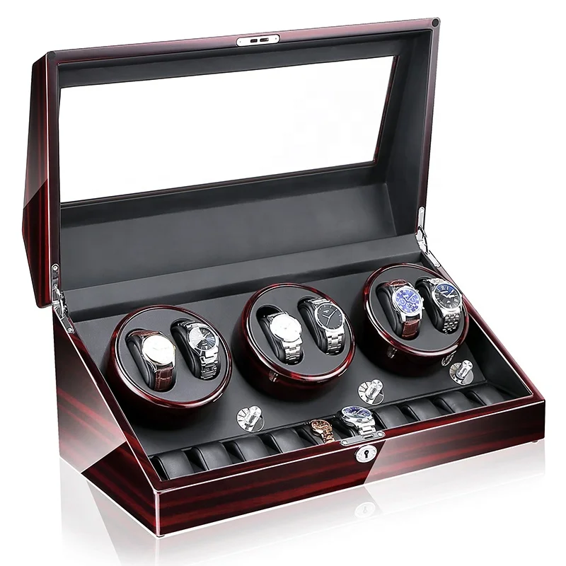 Automatic Watch Winder Box With Quiet Motor and Low Power Consumption Operation 6+10