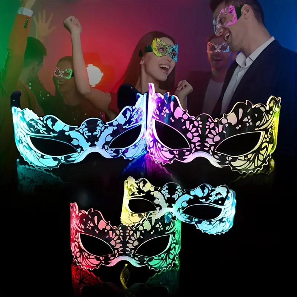 Festivals Promotional Colorful LED 7 Colors 4 Modes Light Glasses Custom Pattern  Acrylic Material Visor Flashing Glasses