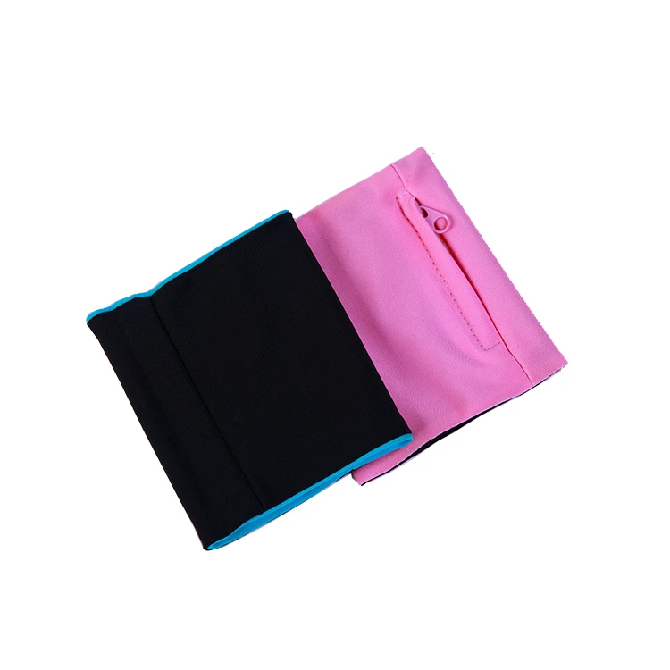 Customized sport cotton woven wristband Wrist Wallet with zipper for Sport Sweat Wrist Support Brace