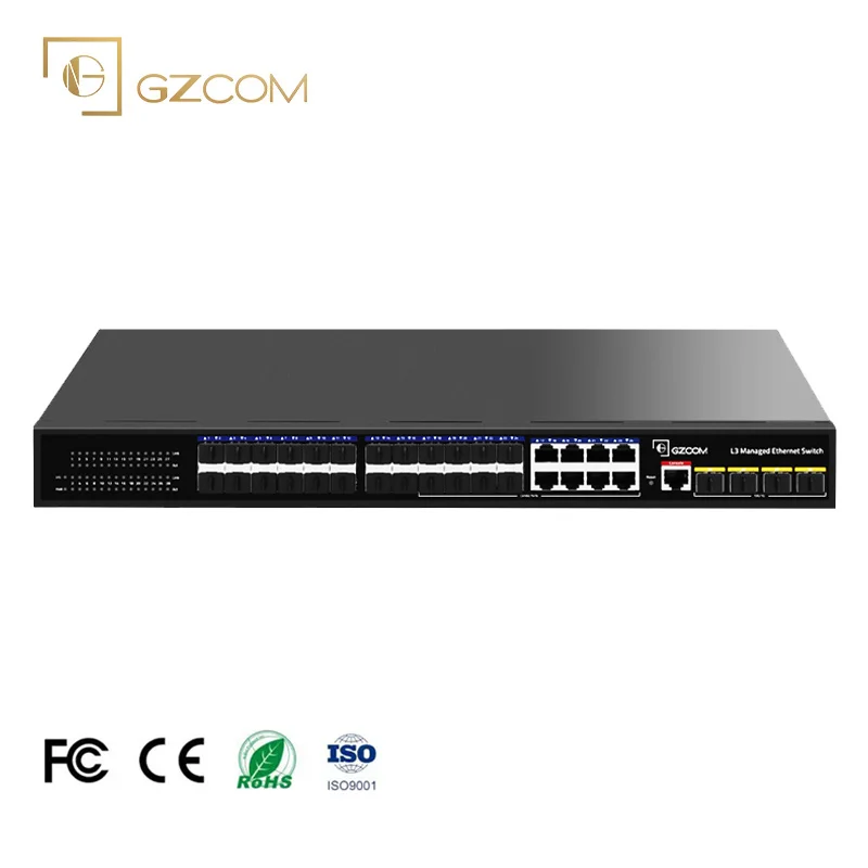 GZCOM 3 layer 24 sfp ports managed 10g Network  Ethernet switch