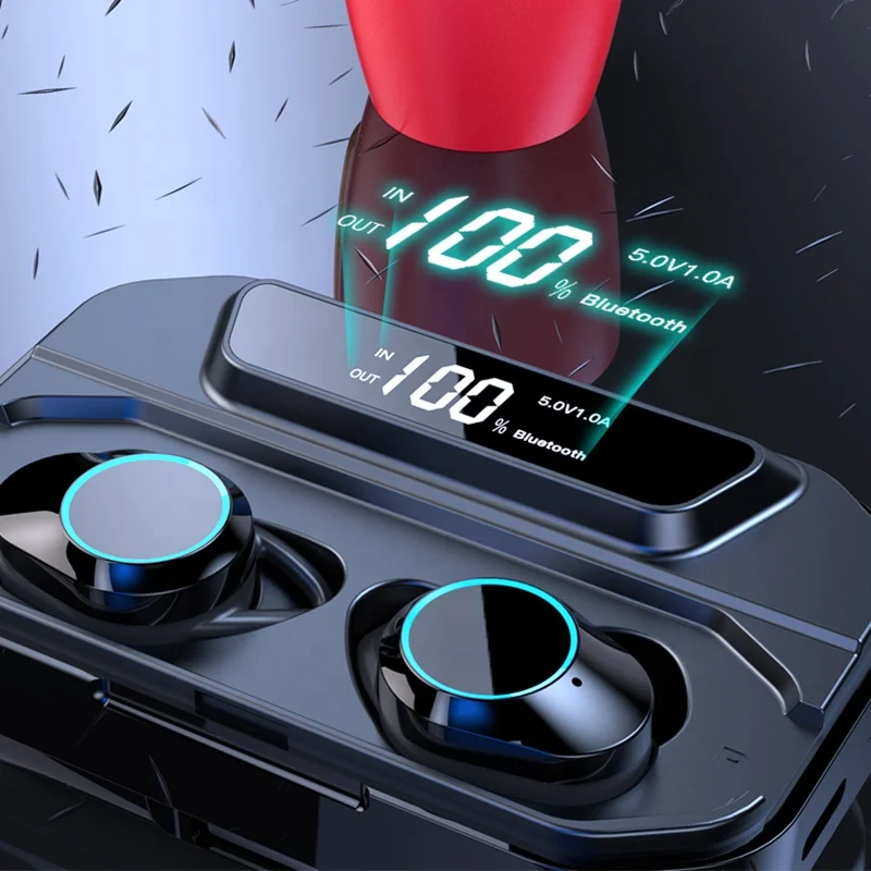  Top amazon 2021 G02 3000 мАч зарядная коробка наушники BT TWS с шумоподавлением водонепроницаемые