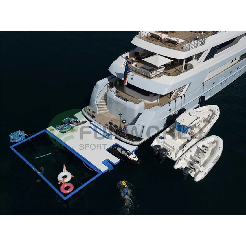 Wholesale Hot selling  Inflatable Yacht Floating Beach Ocean Sea Swimming Pool Floating Pool For Yacht