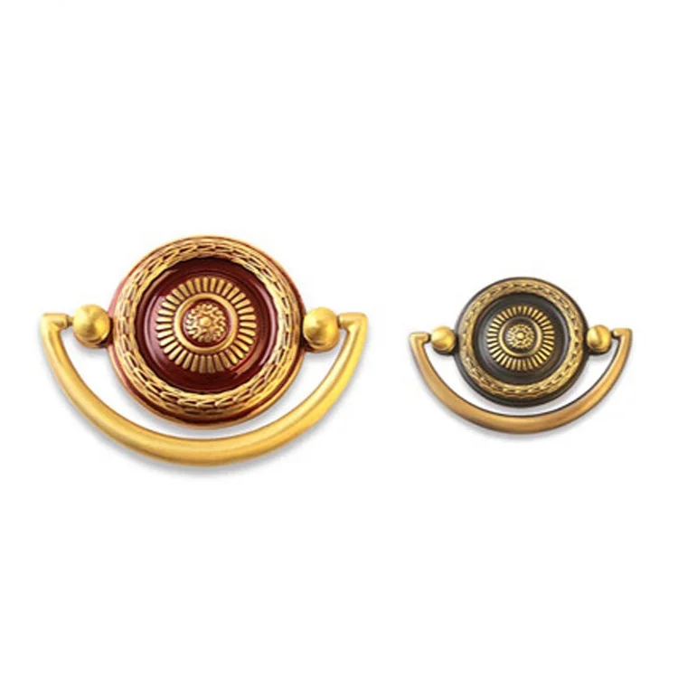 Просто стиль тонкий с принтом в виде кружков для домашнего обихода из розового золота латунь материал Чистая медь ручка-скоба