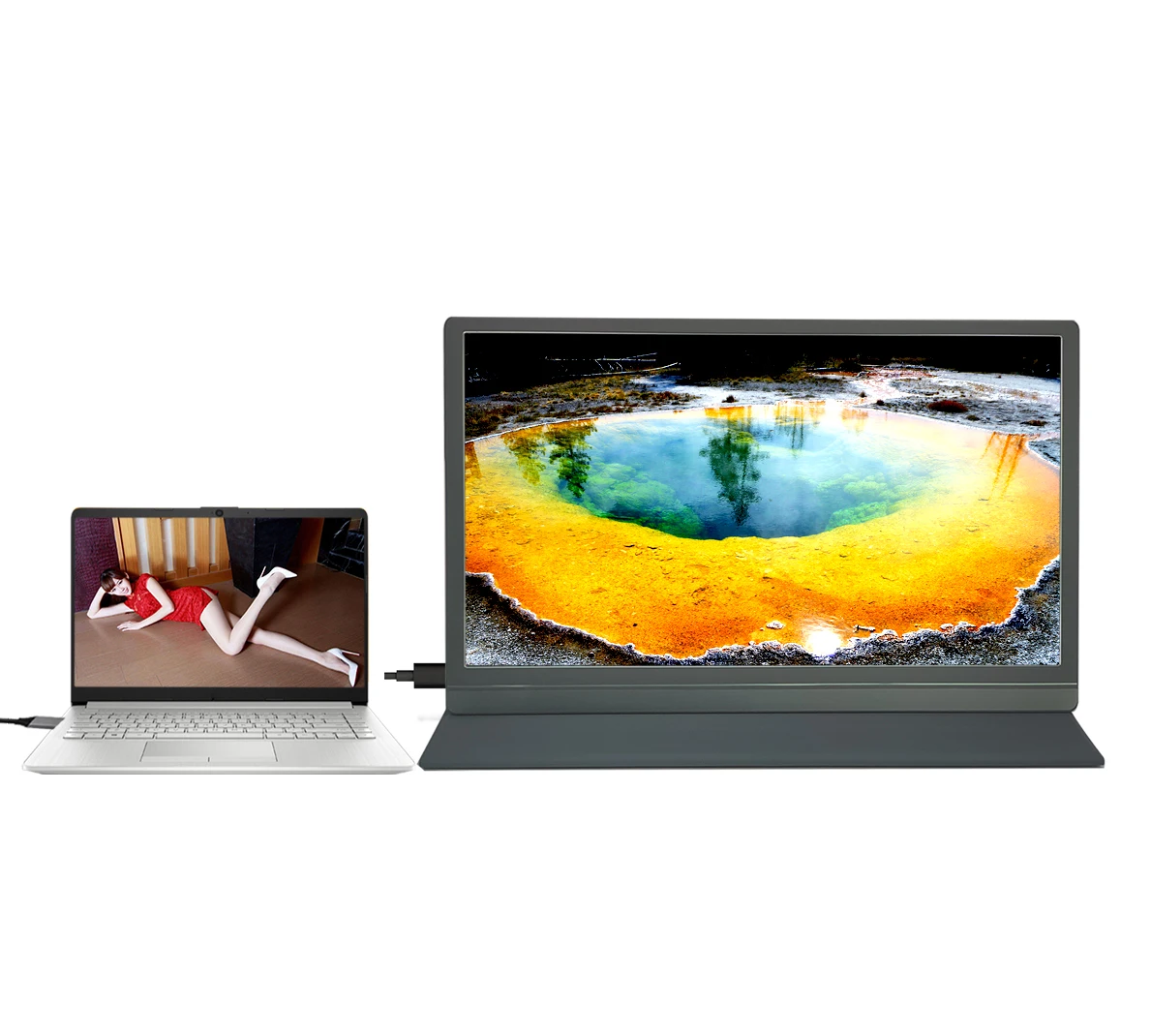 Portable Monitor Full HD 1080 - HDR - IPS Small Portable Monitor Type c New Portable Fold Monitor