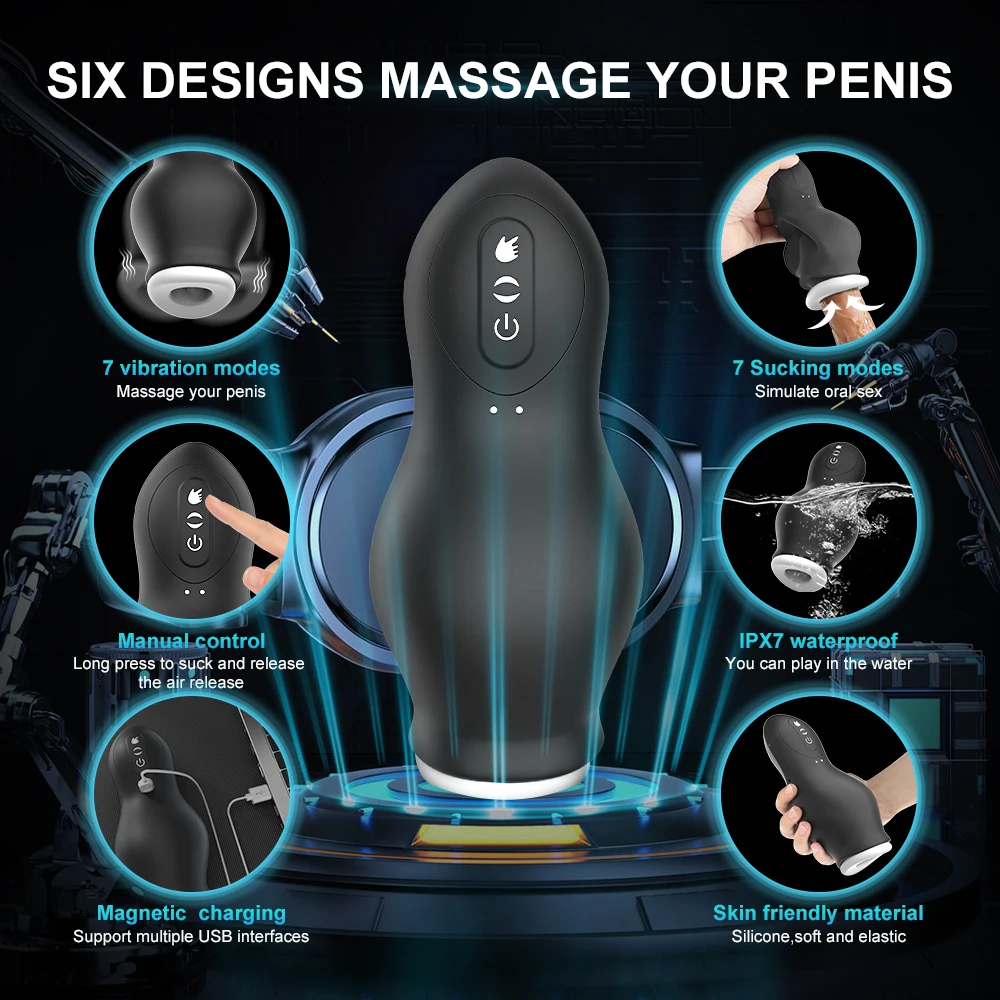 Automatic Sucking Male Machine Oral Vaginal Penis Vibrator Sex Toy for Men Masturbation Cup Machine Masturbator for Men