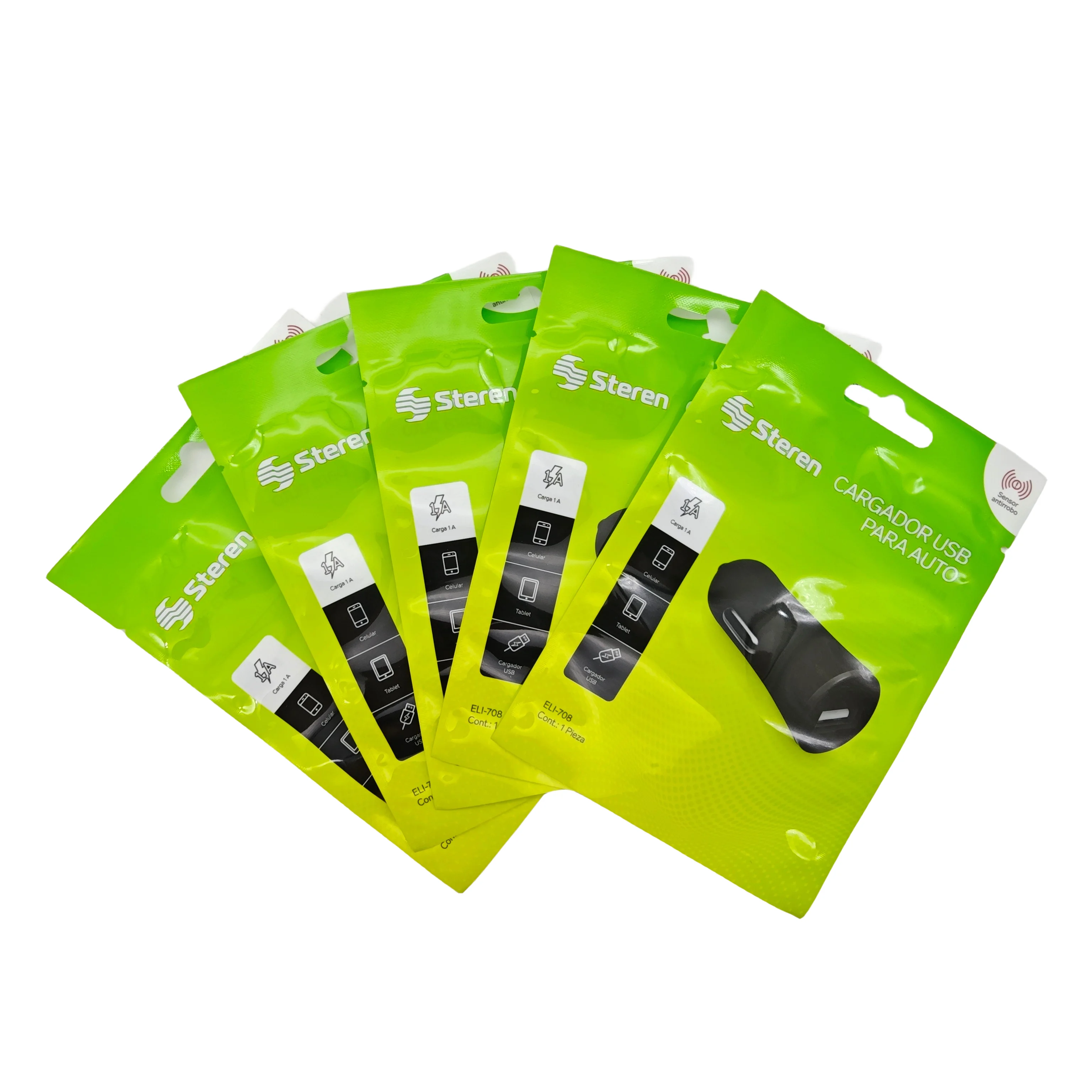 Customized printing wholesale small heat sealing three side sealing car USB interface packaging bag