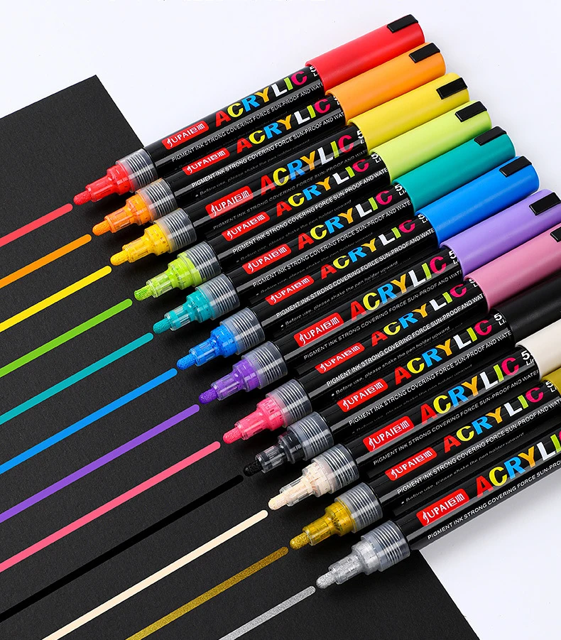 Custom Garment stone skin painting marker pen Best drawing watercolor acrylic pen marker 24 set for acrylic writing board