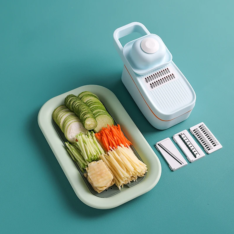 Многофункциональная овощерезка с дренажной корзиной, измельчитель для фруктов и овощей с 4 лезвиями для кухни