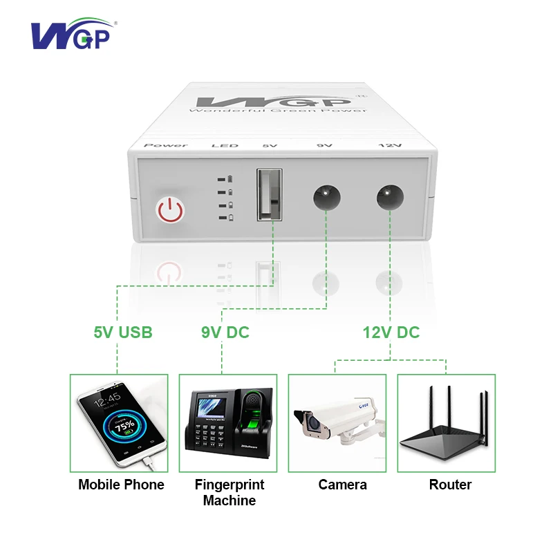 WGP mini ups для Wi-Fi маршрутизатора UPS IP CCTV камера 10400 мАч батарея модемы Резервное копирование мобильного телефона USB DC Mini Wifi