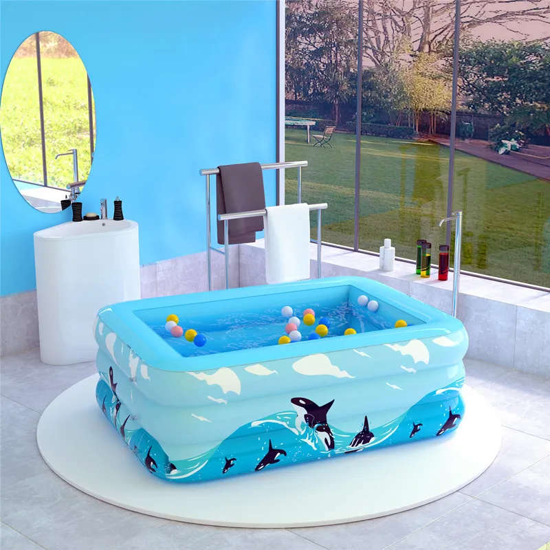 Thickened Household Inflatable Swimming Pool For Baby Toddler Children Kids Bath Tub Adult PVC Paddling Square