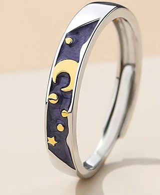 G2776 Wholesale Alliance Anillos De Pareja Engagement Wedding Moon Sun Matching Rings For Couples Fashion Jewelry Rings