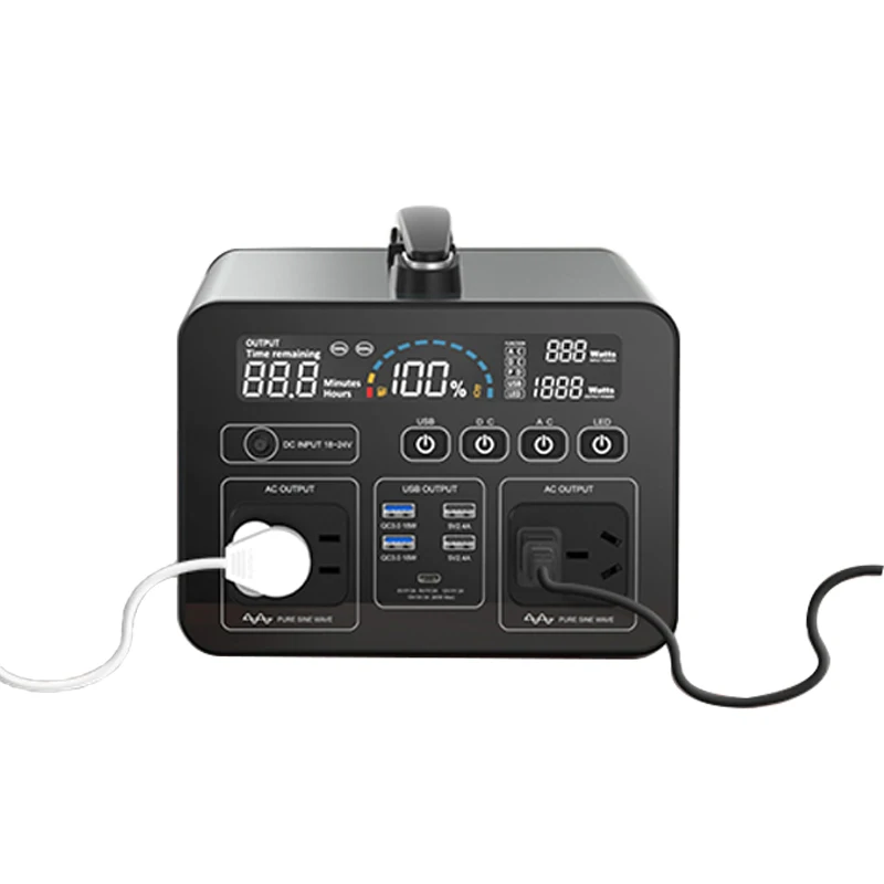 Manufacturer 1000W Solar Generator Pure Sine Wave Energy Storage Power Supply with LED Light Emergency for Camping Home Use