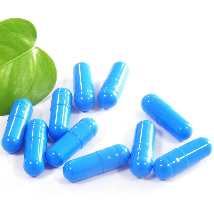 China supplier wholesale printed blue empty gelatin capsules
