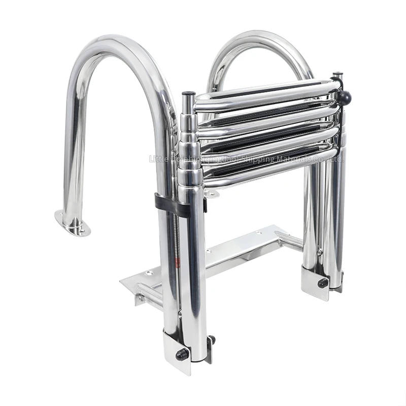 Little Dolphin Boat Accessories Marine 4 Step Telescoping Boat Ladder Stainless Steel Inboard Rail Dock Swimming Ladder for boat