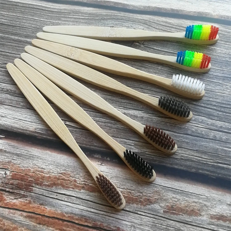 
Wholesale Environmental Charcoal Bamboo Toothbrush Medium Soft Bristle Oral Care Teeth Cleaning Eco Adult Brushes 