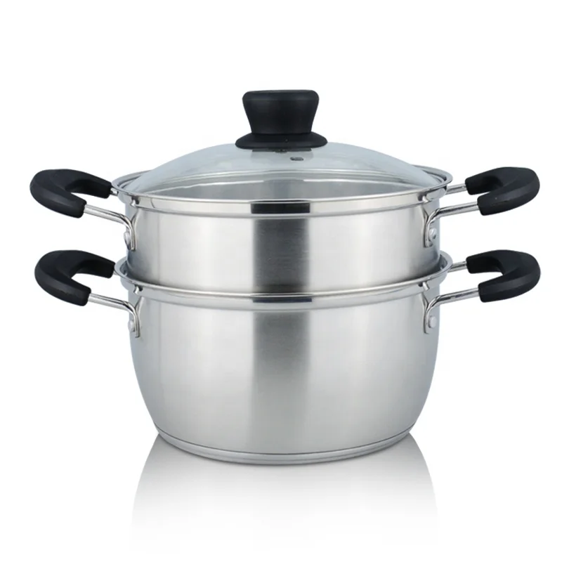 Premium Quality Heavy Duty Optima Steamer Insert Stainless Steel Steamer Pot Set with Double Bottom