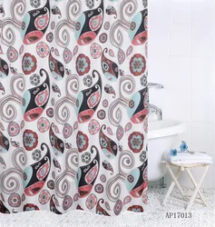 Hot Sell Digital Printing Mildew Resistant Soft Touch Waterproof Polyester Fabric Shower Curtain