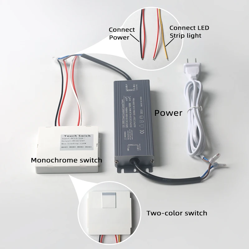 FICLUX Hot sales DC12V/24V Led Dimmer Touch Controller Single key Color-adjustable Touch Sensor Switch For Bath Mirror