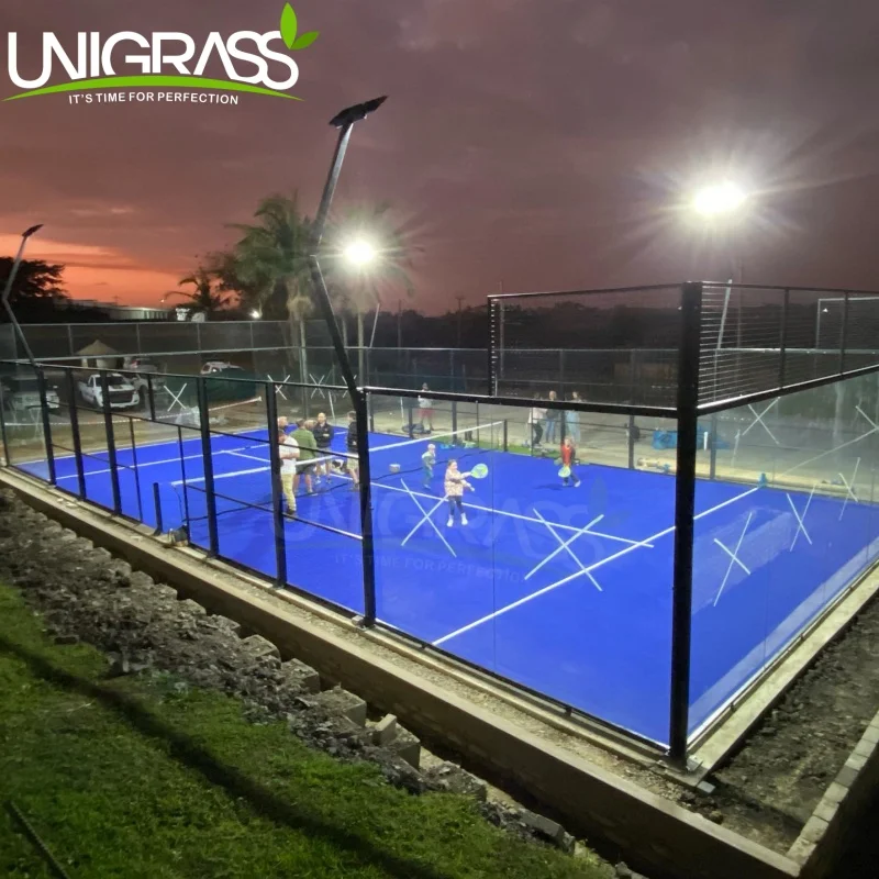 UNI Customized Manufacturer of full set Padel Tennis Court  with 100% PE material artificial grass