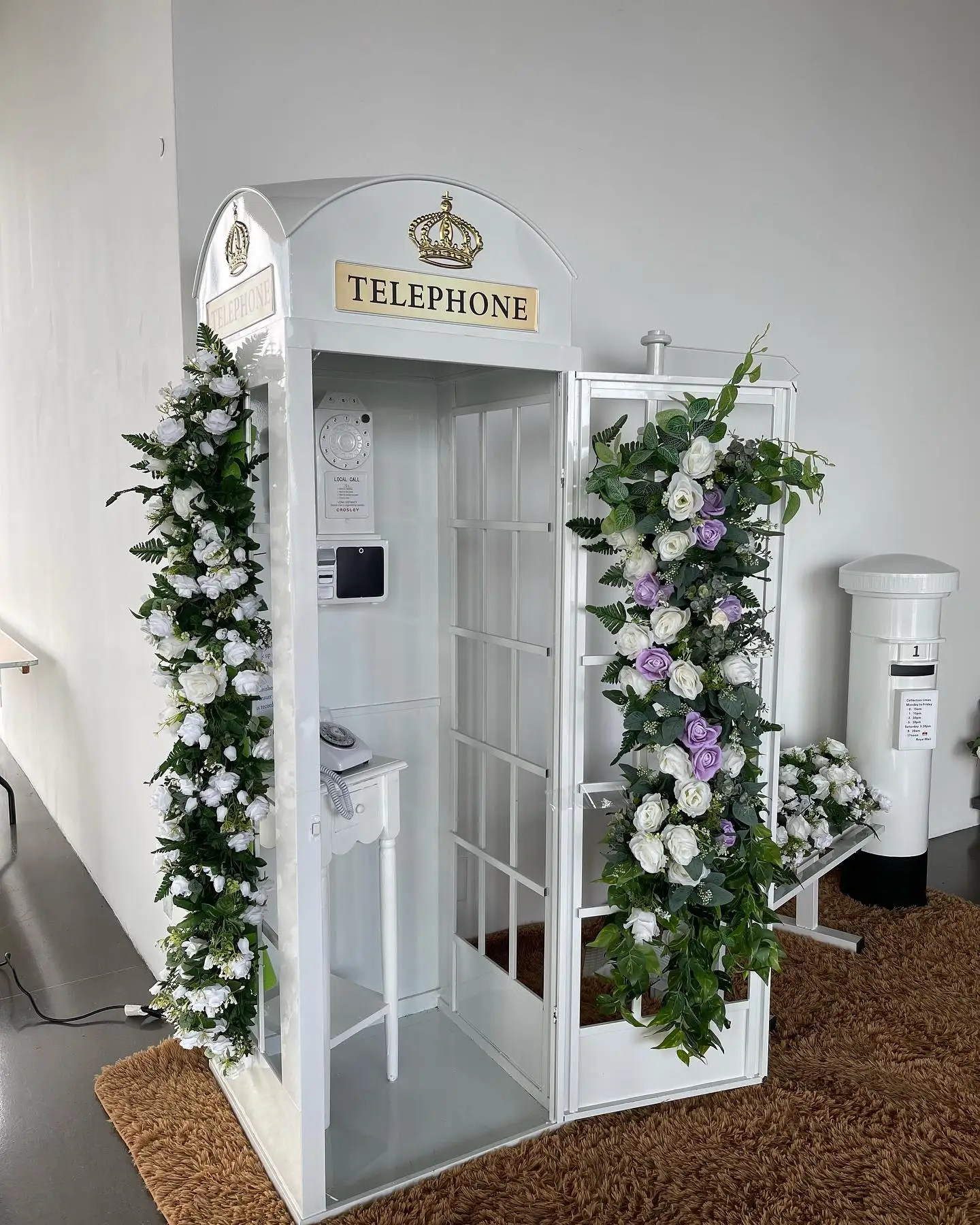 White Phone Booth Audio Guestbook Neon Sign for Wedding Decor Recording White Telephone Booth