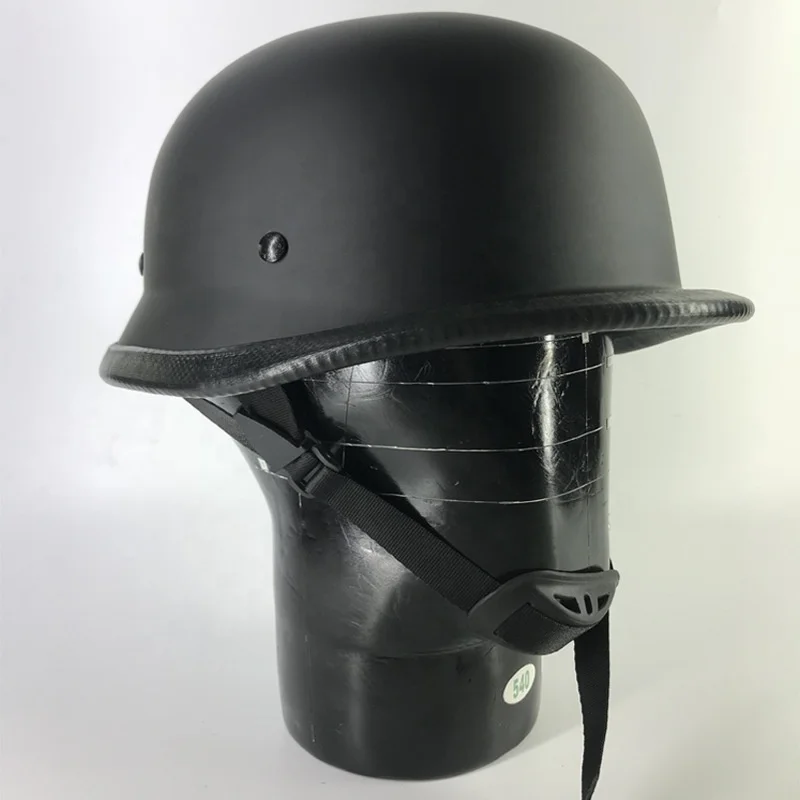 Amazon hot selling Matte black War world WW2 german half face helmet motorcycle adventure touring vintage half helmet for harley