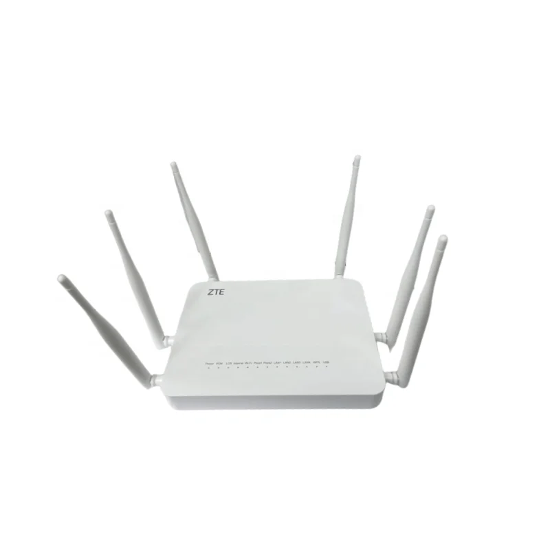 New English Firmware 6 Antenna Zte F680 4ge+2pots+high Dual Band Wifi Gpon Ont Onu F680