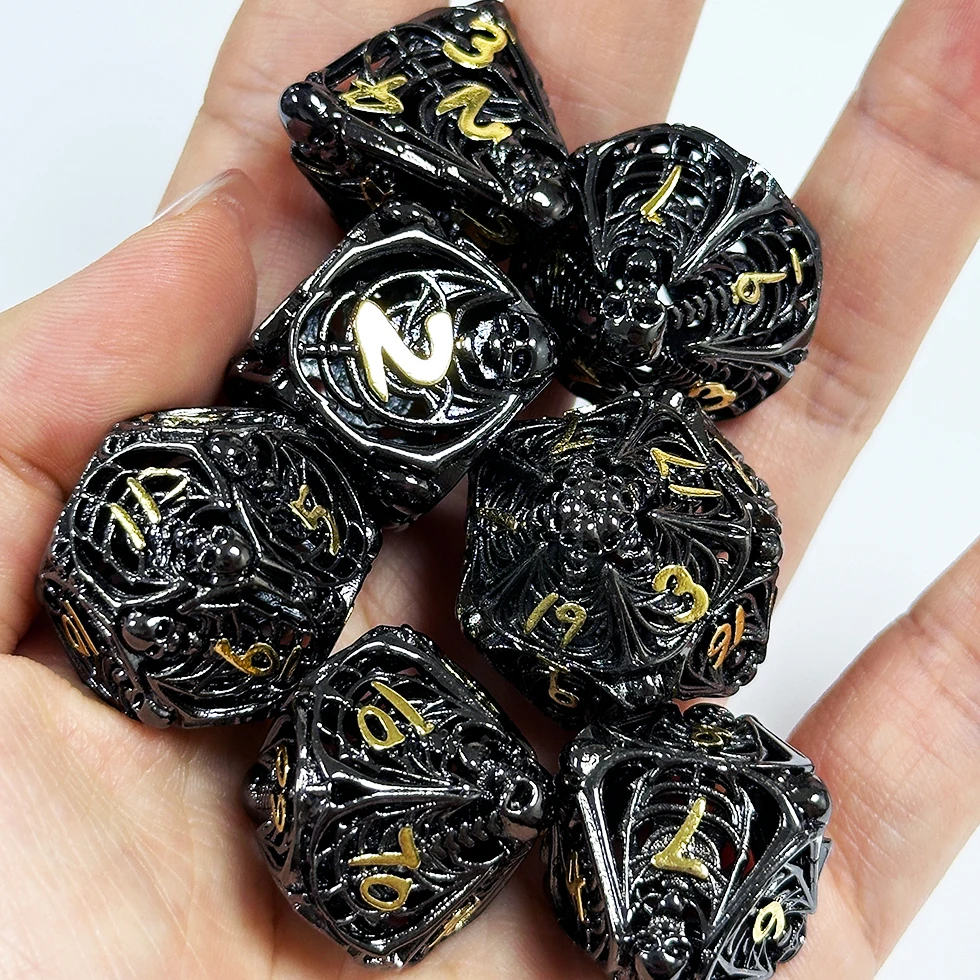 Hell Dead Metal dice Dragon skull DND premium custom metal dnd Dice Set for table games