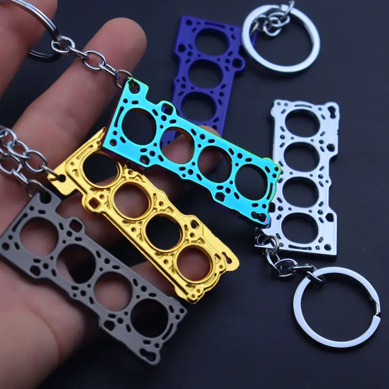 Wholesale Mini Simulation Engine Gasket Keychain Zinc Alloy Auto Parts 3D key chain Creative Gifts Custom Logo Car Key Chain