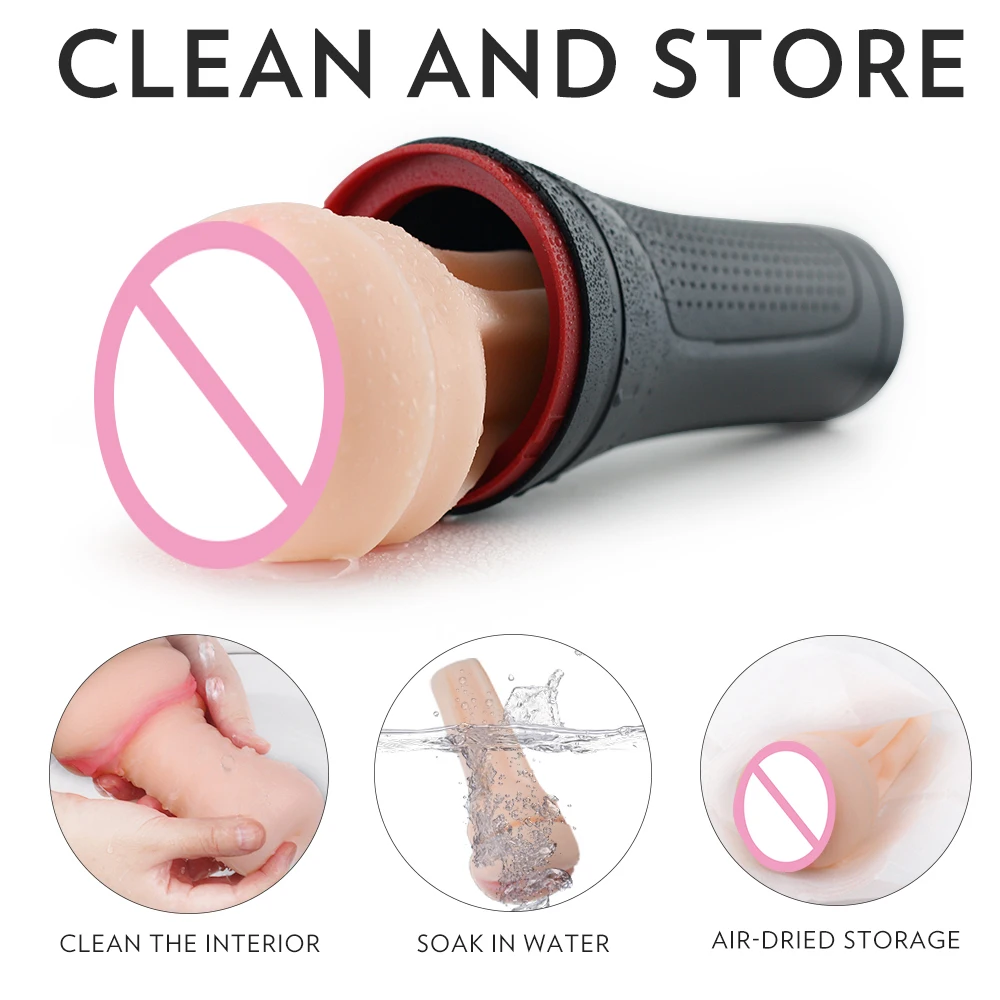 Soft silicone sex toy masturbation cup male penis massager vibrator masturbating