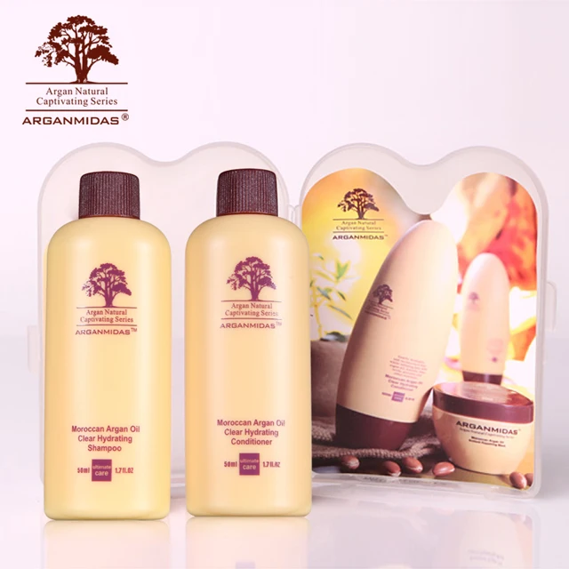 Wholesale Hair Care Products Mini Size Moroccan Argan Oil  Shampoo And Conditioner Travel Kit