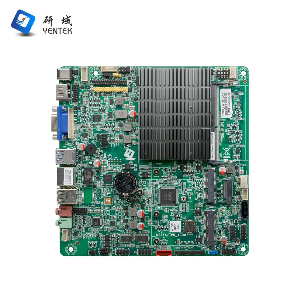 YENTEK Intel Celeron J4125 industrial motherboard with processor DDR4 MSATA VGA HD LVDS LAN 2 COM mini itx motherboard
