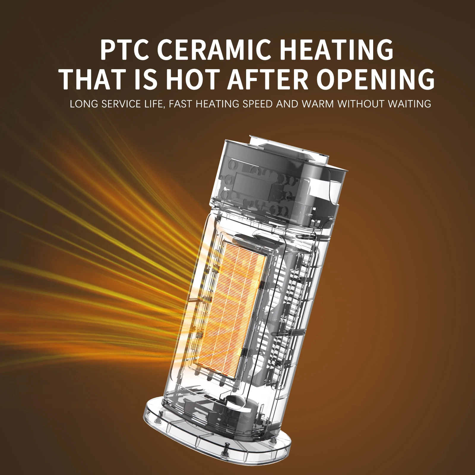 2000W Touch Screen  Portable Electric PTC Ceramic Heater with 3D Flame Humidifier Remote Control and Timing for Bedroom EU UK