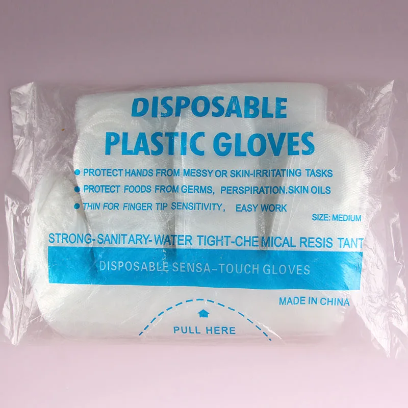 HDPE Clear Plastic Polythene Kitchen Waterproof Household Disposable Food PE Gloves