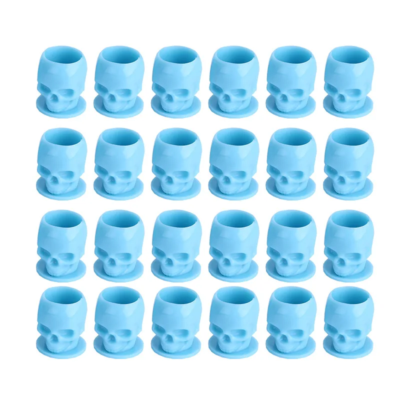 Latest Disposable Multi-colored Skull Tattoo Ink Cup for Semi-permanent Eyebrow Tattooing Skull Ink Cup