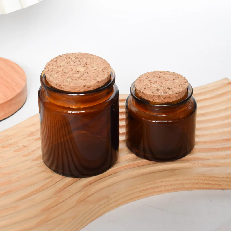 Wholesale cheap candle glass jar 9oz amber candle jar with metal lid