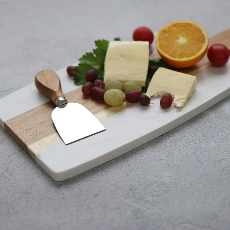 New Product Home Decoration 38x18cm Rectangle Natural Marble Wood Cutting Board