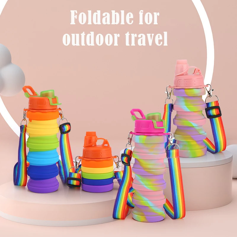 Складная силиконовая бутылка для воды 16 унций