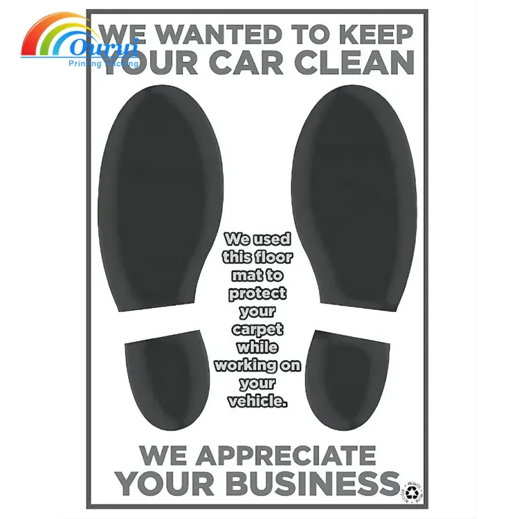 Custom Car Disposable Foot Mat Paper Car Wash Shop Kraft Foot Paper Beauty Waterproof Foot Paper